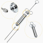Stainless Steel Meat Marinade Injector, with 3 Needles, for Meats, Turkey, Brisket