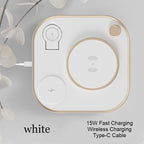 5-in-1 Desktop Lamp with 3 Wireless Charging Modules & Adjustable Light, for Home & Office
