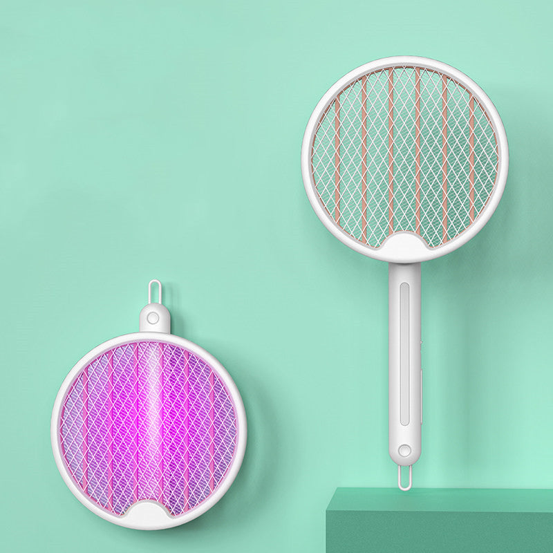 Foldable Rechargeable Electric Fly Swatter with UV Light, for Mosquito, Fly, Gnat, Wasp