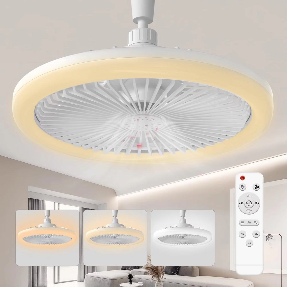 Sleek Ceiling Fan with Integrated Light – Perfect for Modern Bedrooms