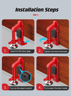 Strong Theft Protection Travel Metal Door Stop Alarm