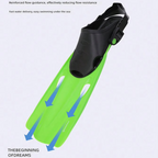 Adjustable Open Heel Snorkeling Fins, Compact Travel Swim Flippers for Snorkeling and Diving