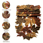 HarvestLeaf Table Runner | Embroidered Maple Leaf Design | Autumn Decor in Country Style