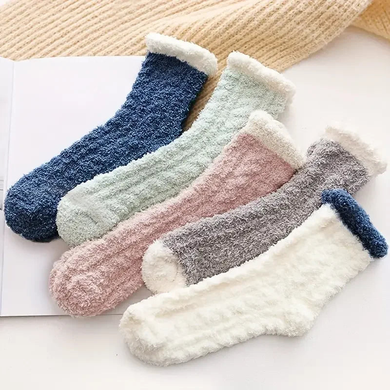 Winter Socks FrostStep | With Fleece Lining | 5-Pack | Solid Color | Size EU 34–40