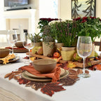 HarvestLeaf Table Runner | Embroidered Maple Leaf Design | Autumn Decor in Country Style