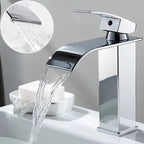 Waterfall Vanity Tap Aqualis Noir | Stainless Steel | Hot & Cold Water | For Bathroom & Guest Toilet