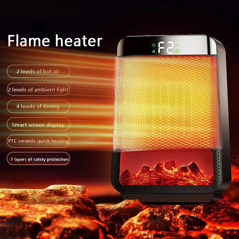 1500W Portable Electric Heater PTC Heating Fan Mini Space Heater