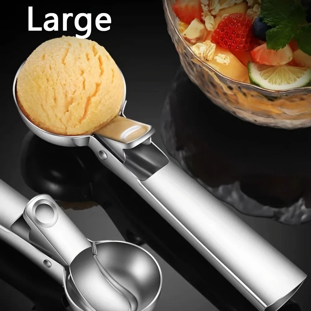 Scoop Ice Cream Scoop Stainless Steel | Robust & Dishwasher Safe | For small & large scoops | Smooth Handle
