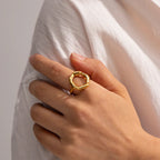 18k Melted Flower Open Ring