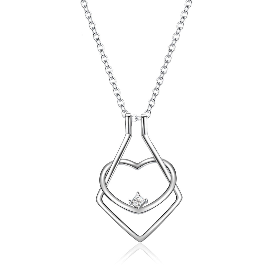 Amelina Heart-Necklace with Ring Holder – Elegance in Full Bloom