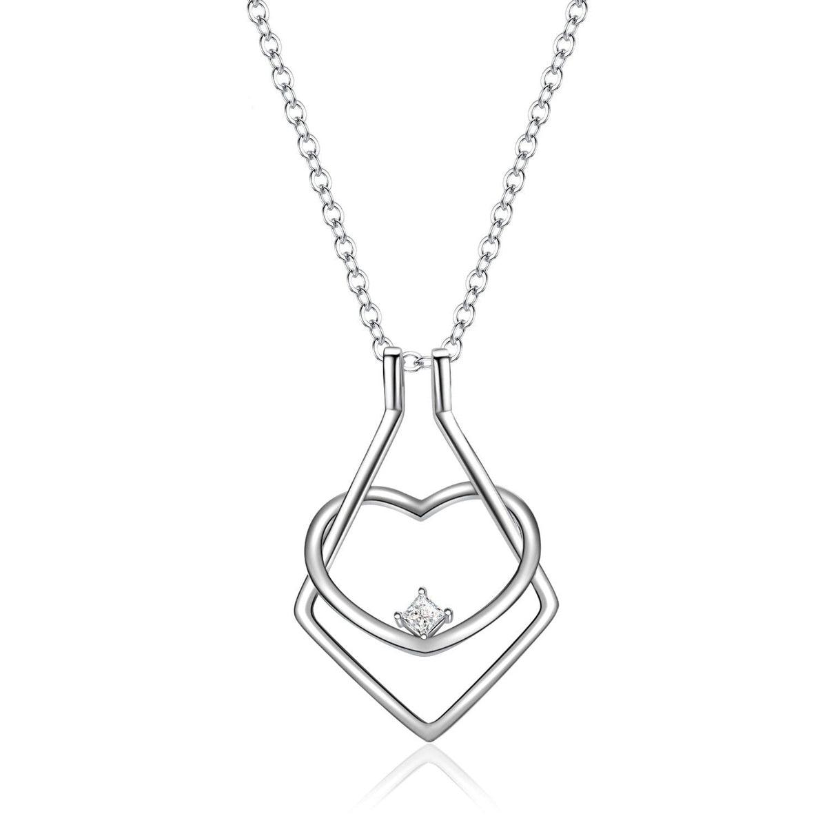 Amelina Heart-Necklace with Ring Holder – Elegance in Full Bloom