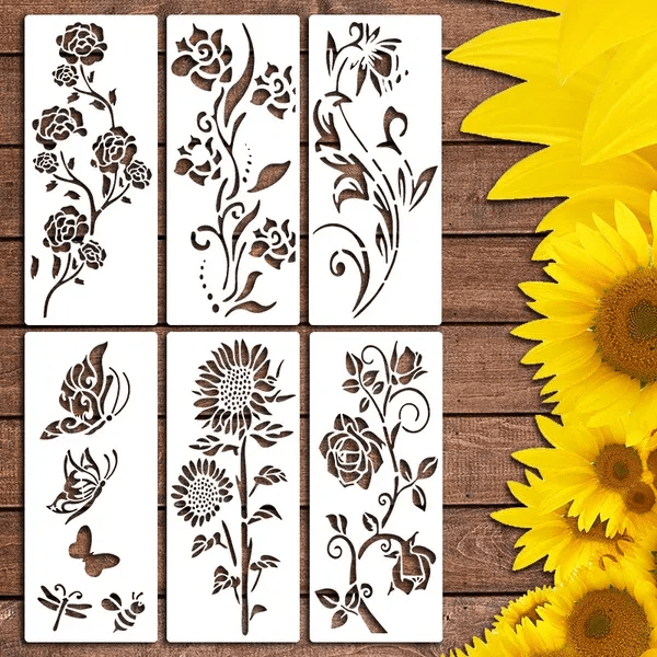 DIY Decoration - Garden Fence Large Flower Drawing Templates