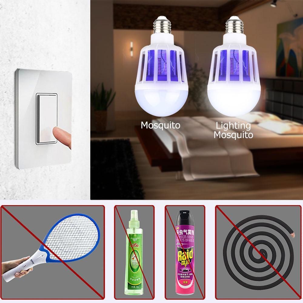 IcoolGadgets AC175~220V LED Mosquito Killer Bulb E27/B22 LED Bulb For Home Lighting Bug Zapper Trap Lamp Insect Anti Mosquito Repeller Light
