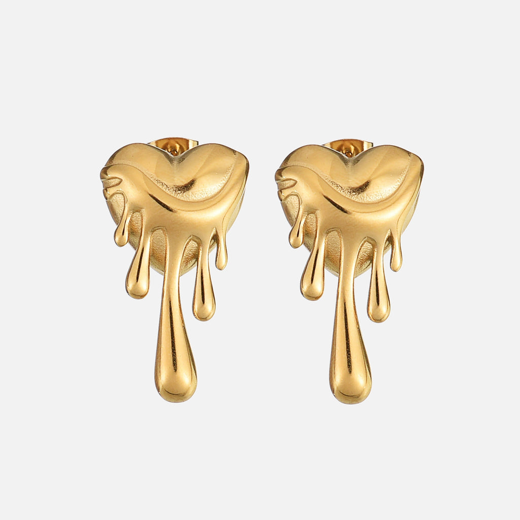 Meltdown Earrings in Gold or Silver – Hypoallergenic & Unique Design
