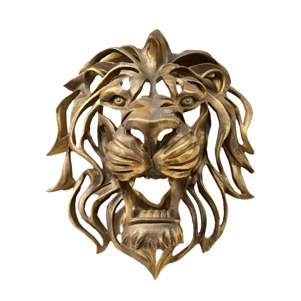 Exquisite gold-plated lion head wall sculpture