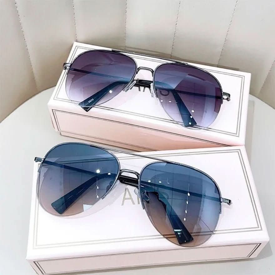 Pilot sunglasses for men with gradient and UV400 protection