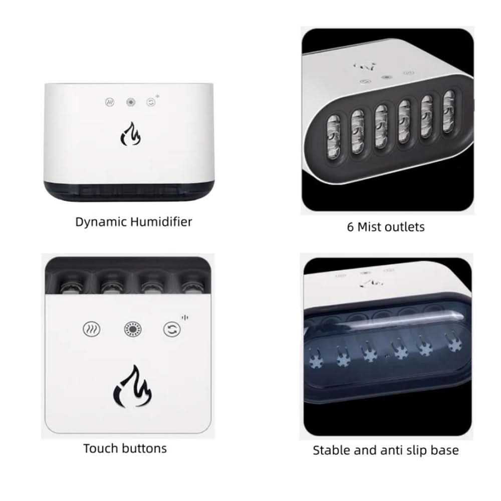 Humidifier with LED Colors & 6 Nozzle Moisture Distribution