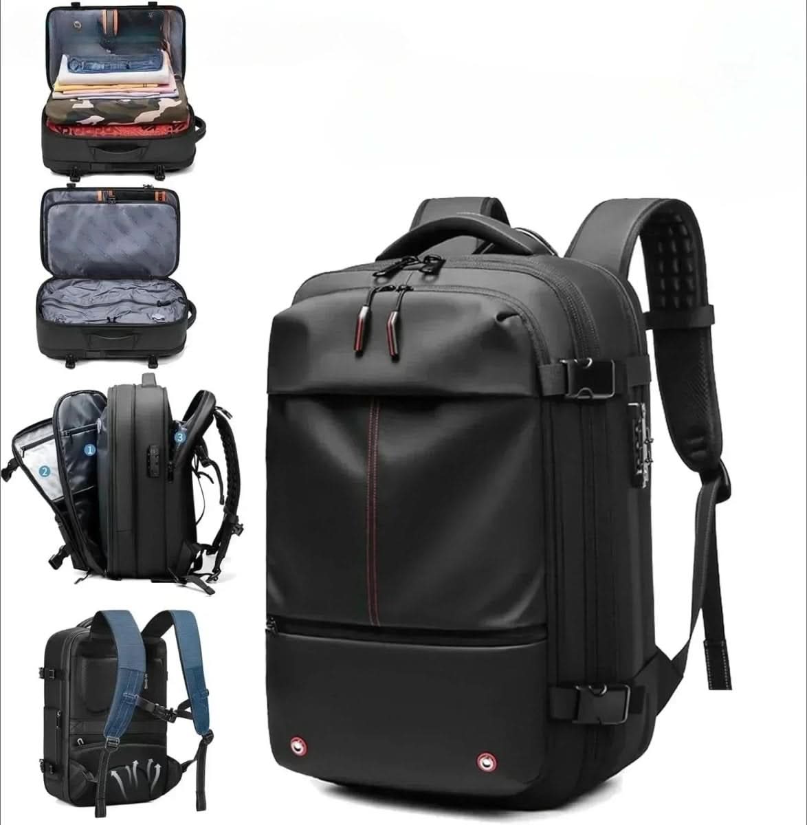 Compressible travel backpack with laptop compartment