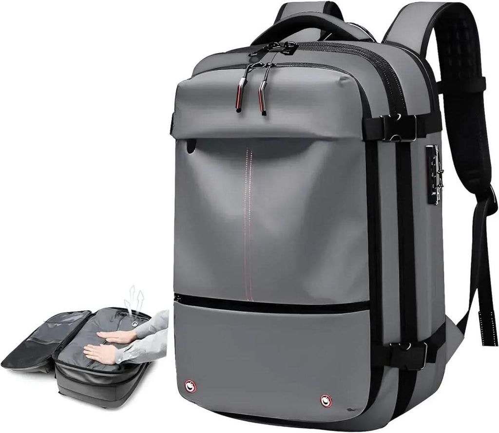 Compressible travel backpack with laptop compartment