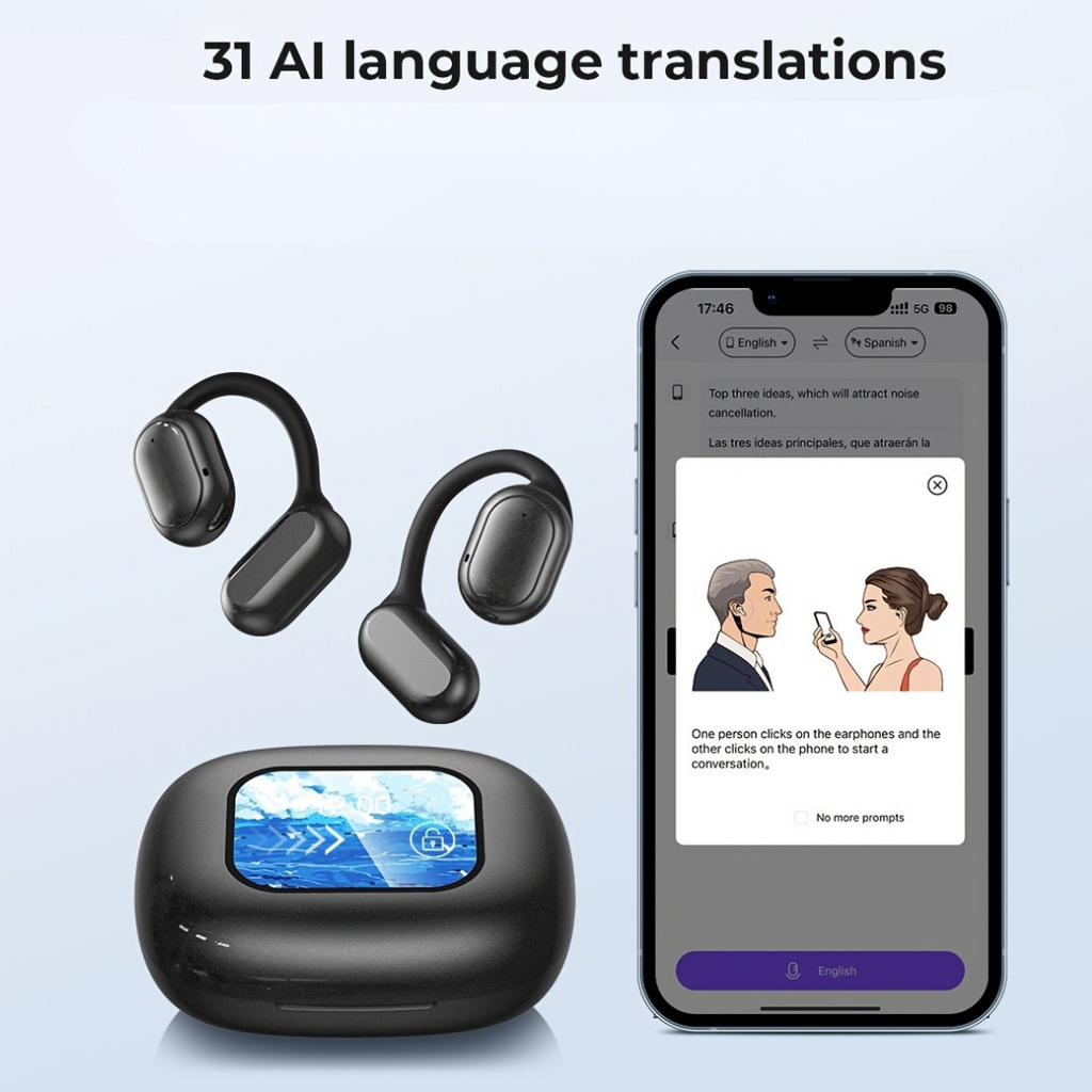 AI Translating Earbuds Travel Wireless Headset