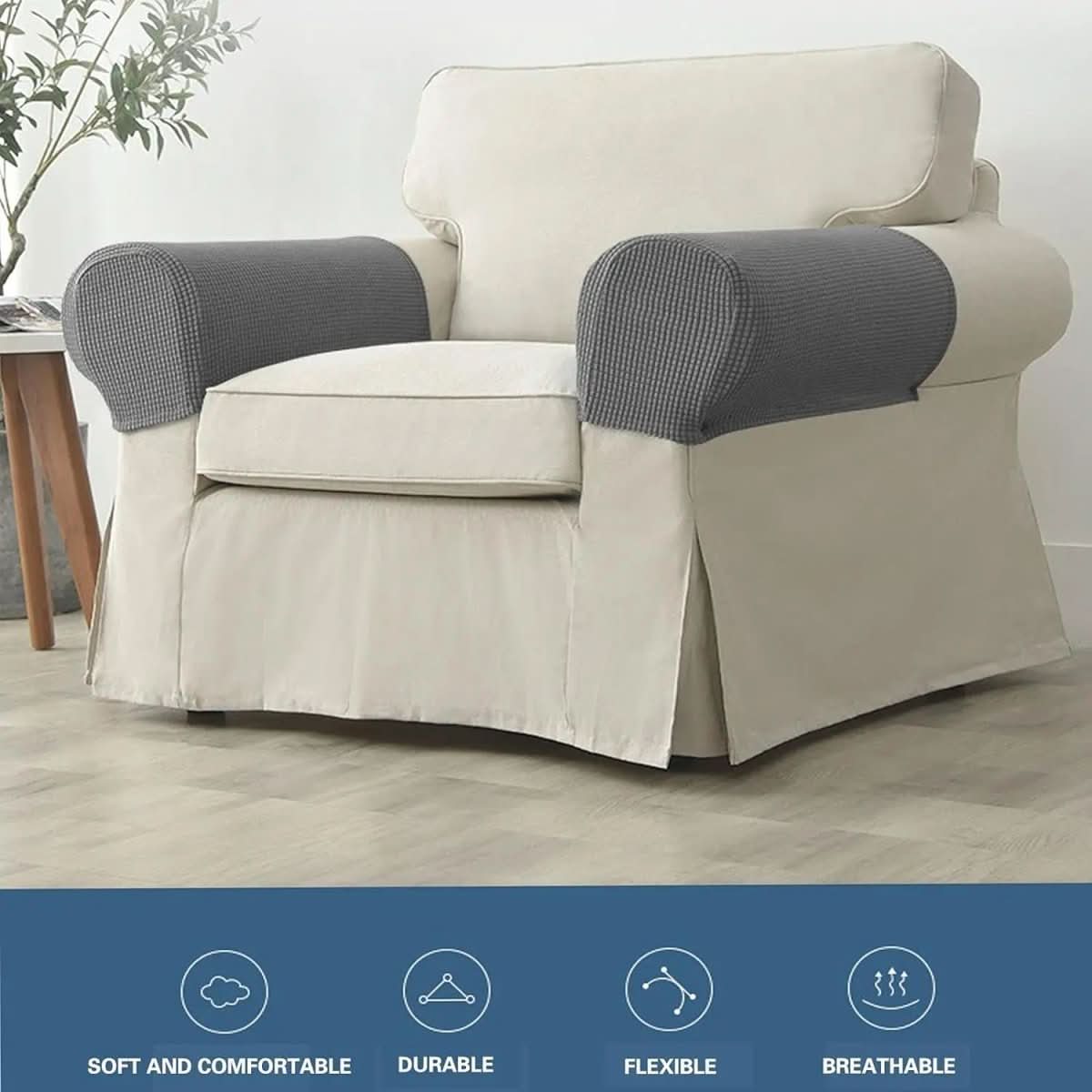 2-piece waterproof armrest covers with jacquard design