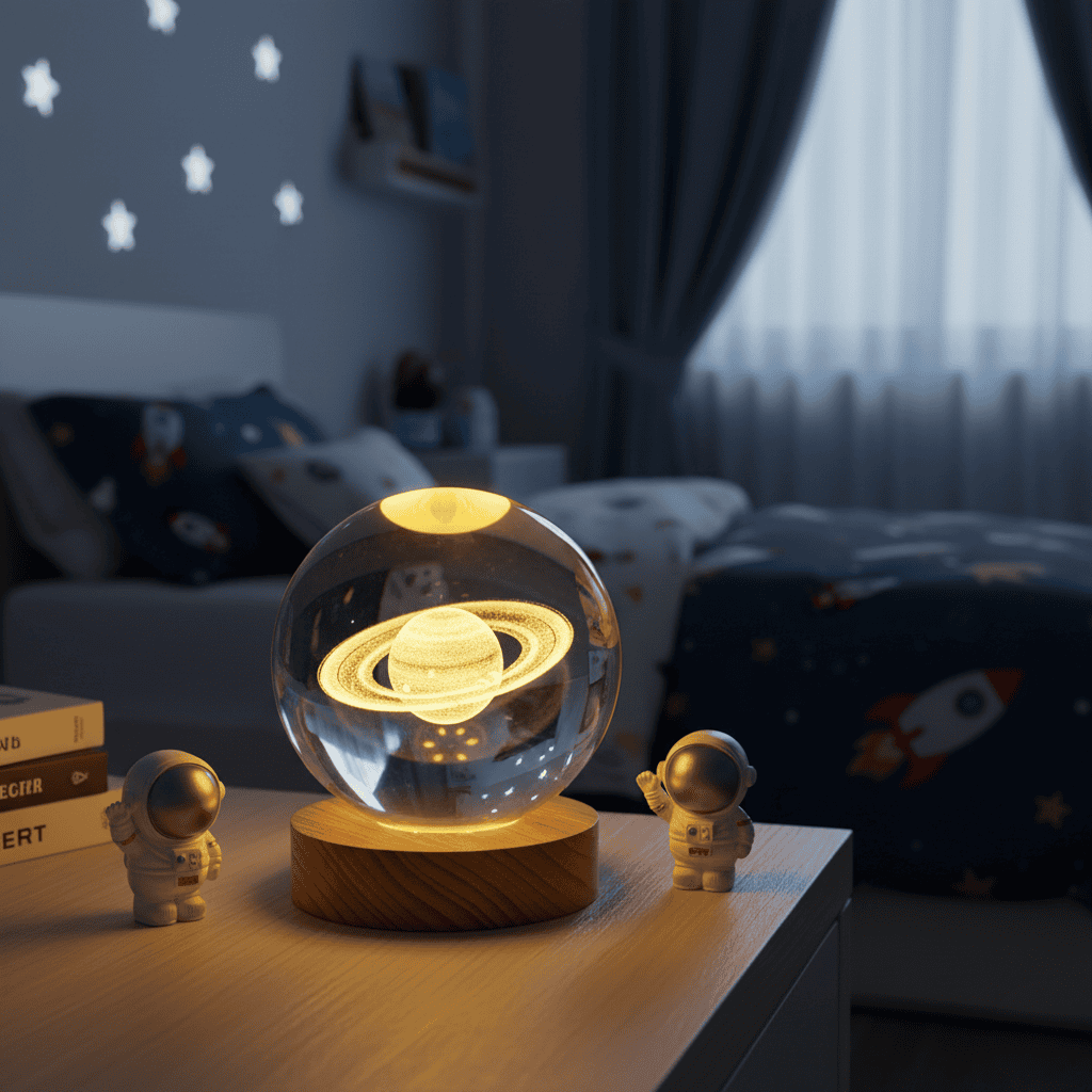 Elegant 3D LED Night Light with Sparkling Star Effect