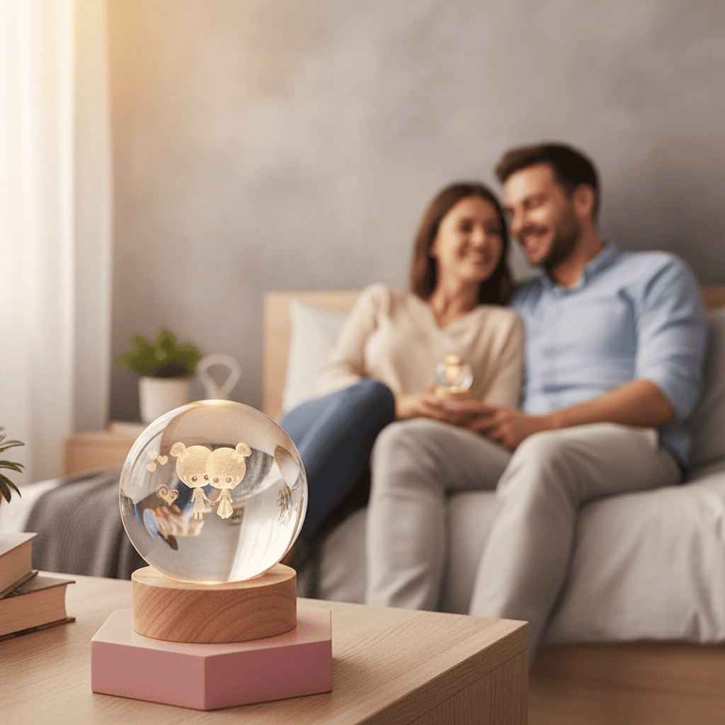 Elegant 3D LED Night Light with Sparkling Star Effect