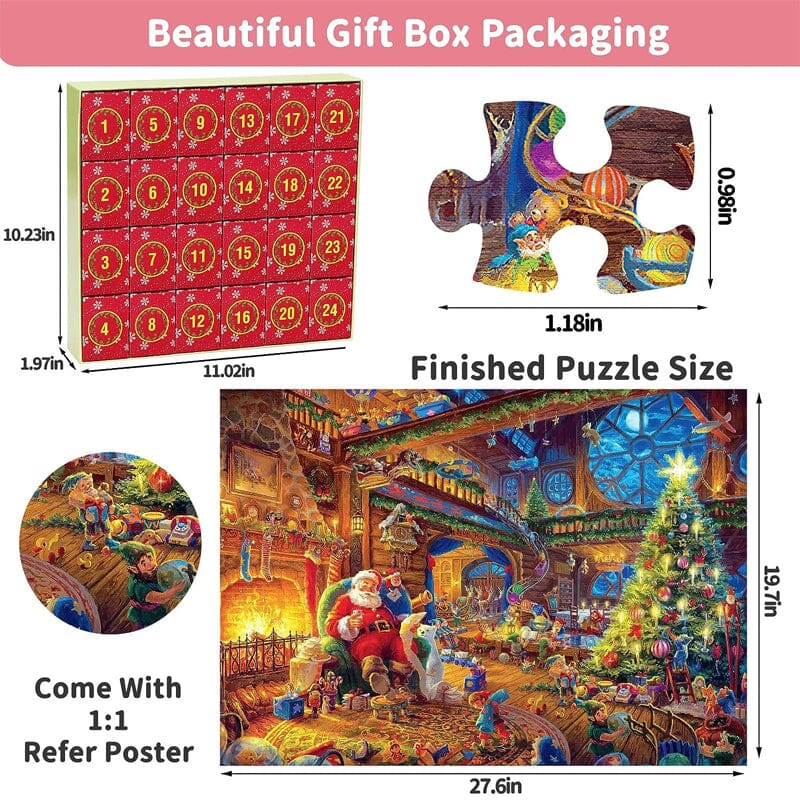 Christmas Advent Calendar Puzzle Game 1000 Pieces