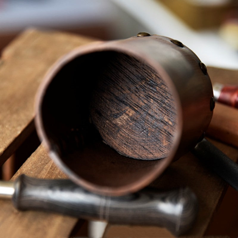 Handcrafted Vegetable Tanned Leather Pen Holder Desktop Ornament