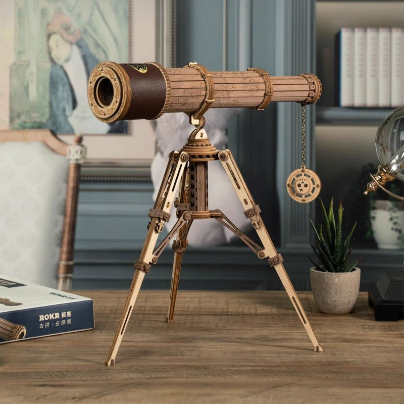 DIY Handmade Wooden Single-Tube Telescope