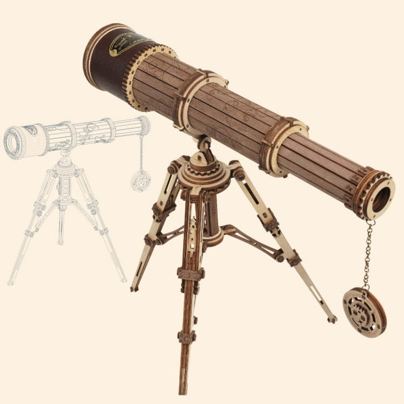 DIY Handmade Wooden Single-Tube Telescope