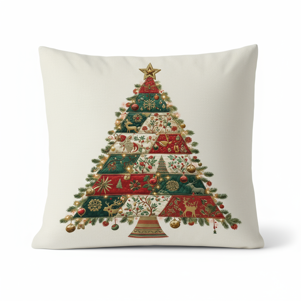 Green-White Checked Cushion Cover 40x40 | Decorative Cushion Cover
