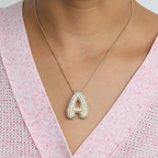 Chunky Bubble Diamond Dazzle Initial Necklaces