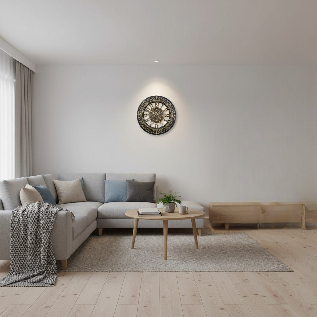 Large Wall Clock Black Modern | Elegant Wall Clock