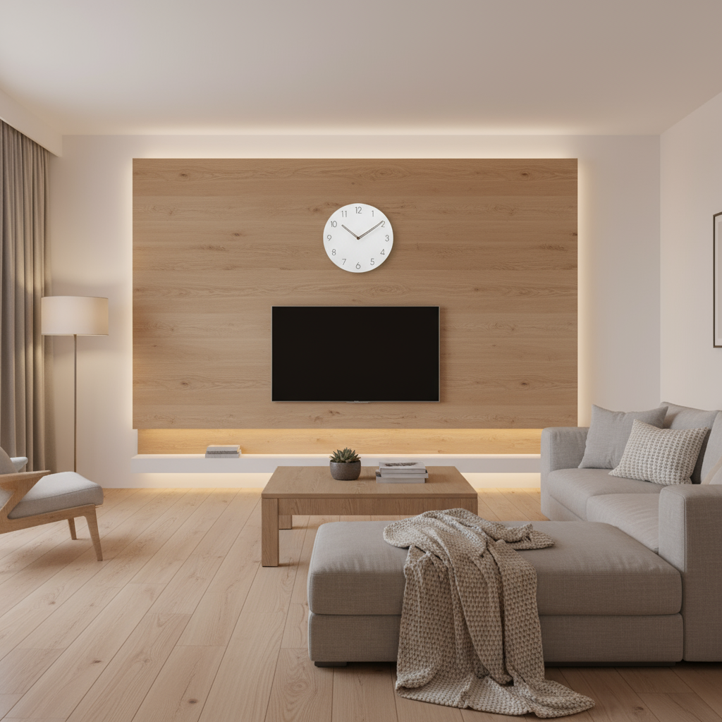 Large Wall Clock Wood Modern | Minimalistic Wall Design