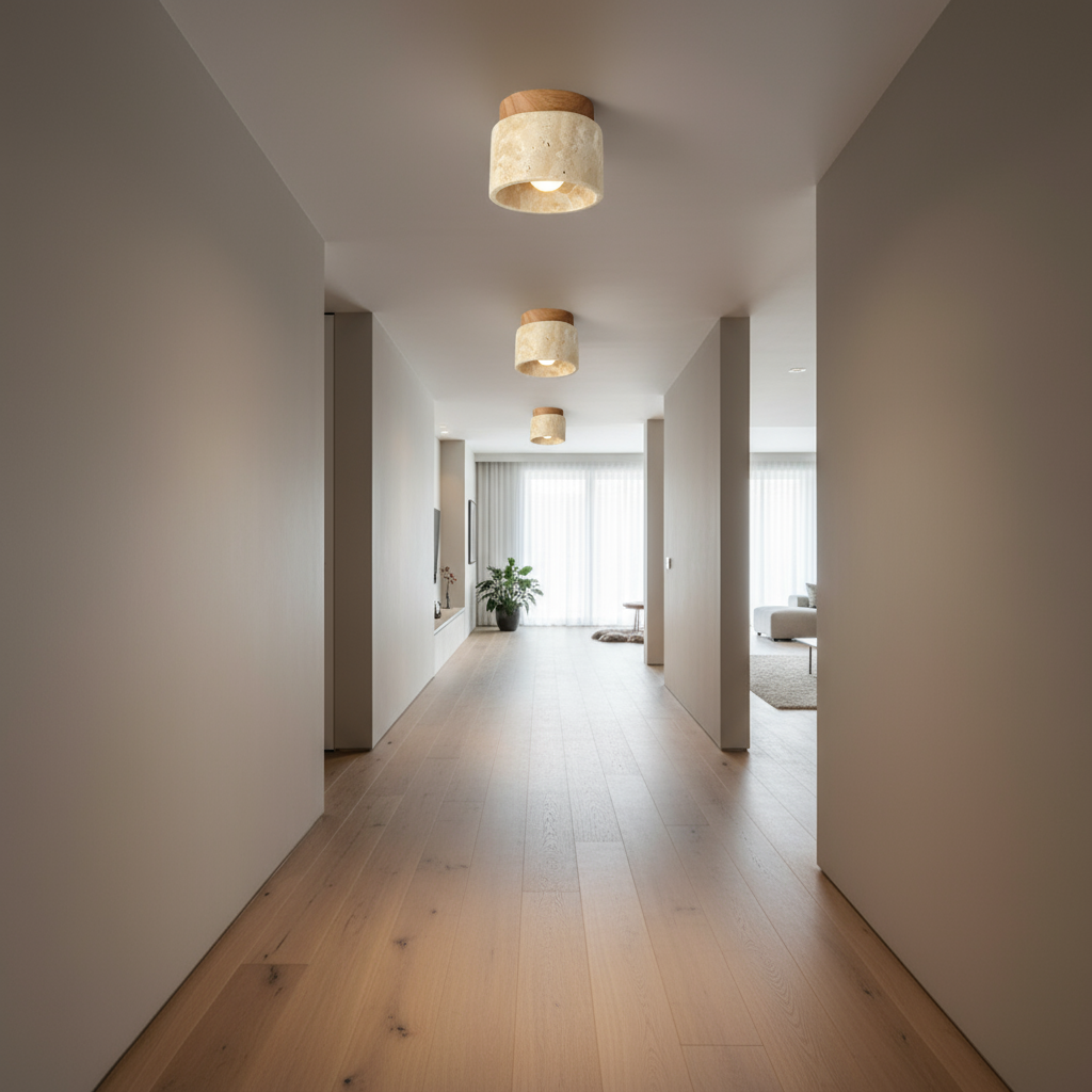 Creative Japanese Ceiling Lamp in Cream Style