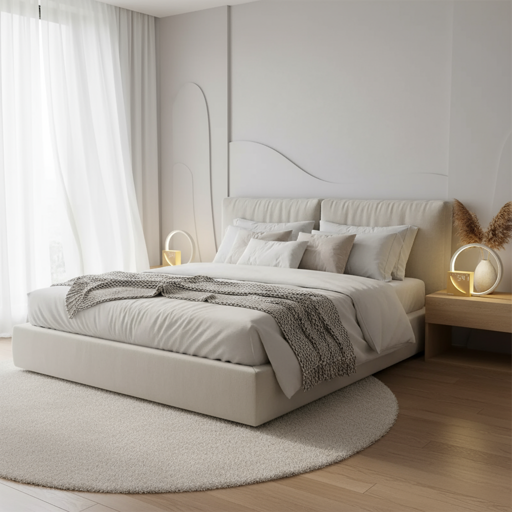 Elegant Touch Control Light Alarm Clock – Wood Design