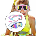 Swimming Goggles - No-Leak Panoramic View Swim Mask for Kids with Nose Clips & Earplugs