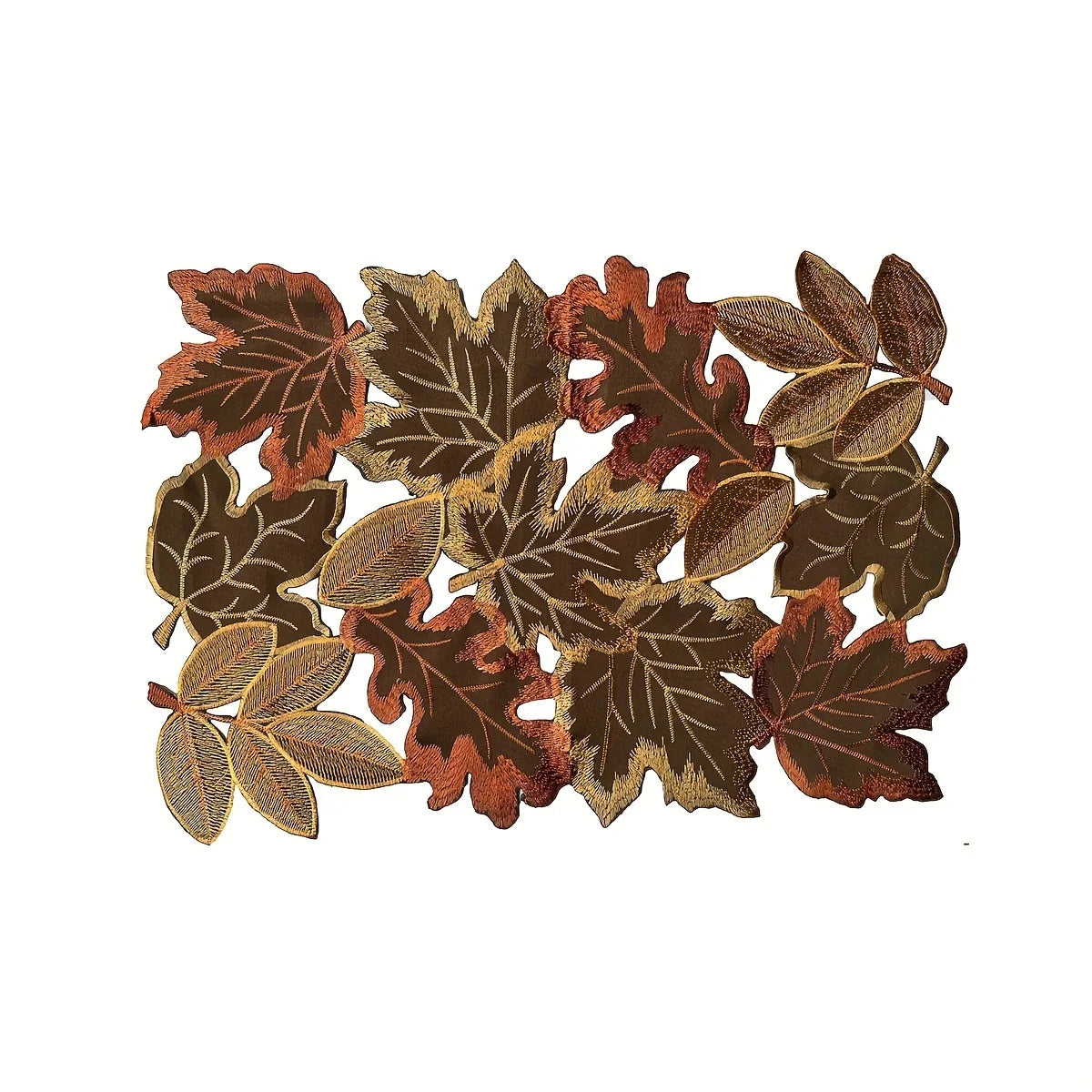 HarvestLeaf Table Runner | Embroidered Maple Leaf Design | Autumn Decor in Country Style