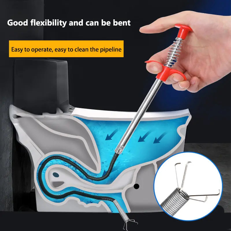 Drain cleaning tool with effortless four-claw design
