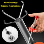 Drain cleaning tool with effortless four-claw design