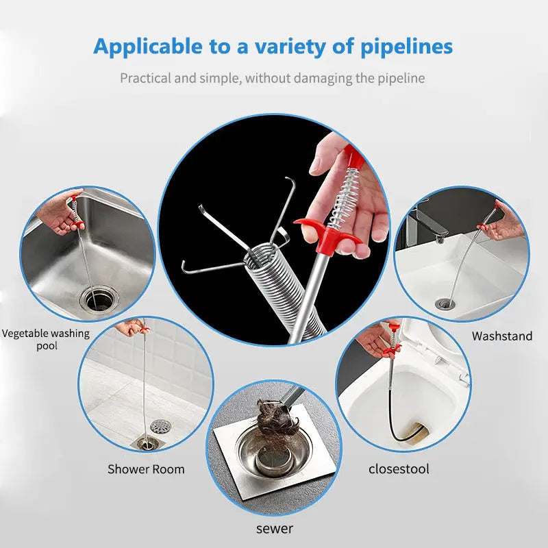Drain cleaning tool with effortless four-claw design
