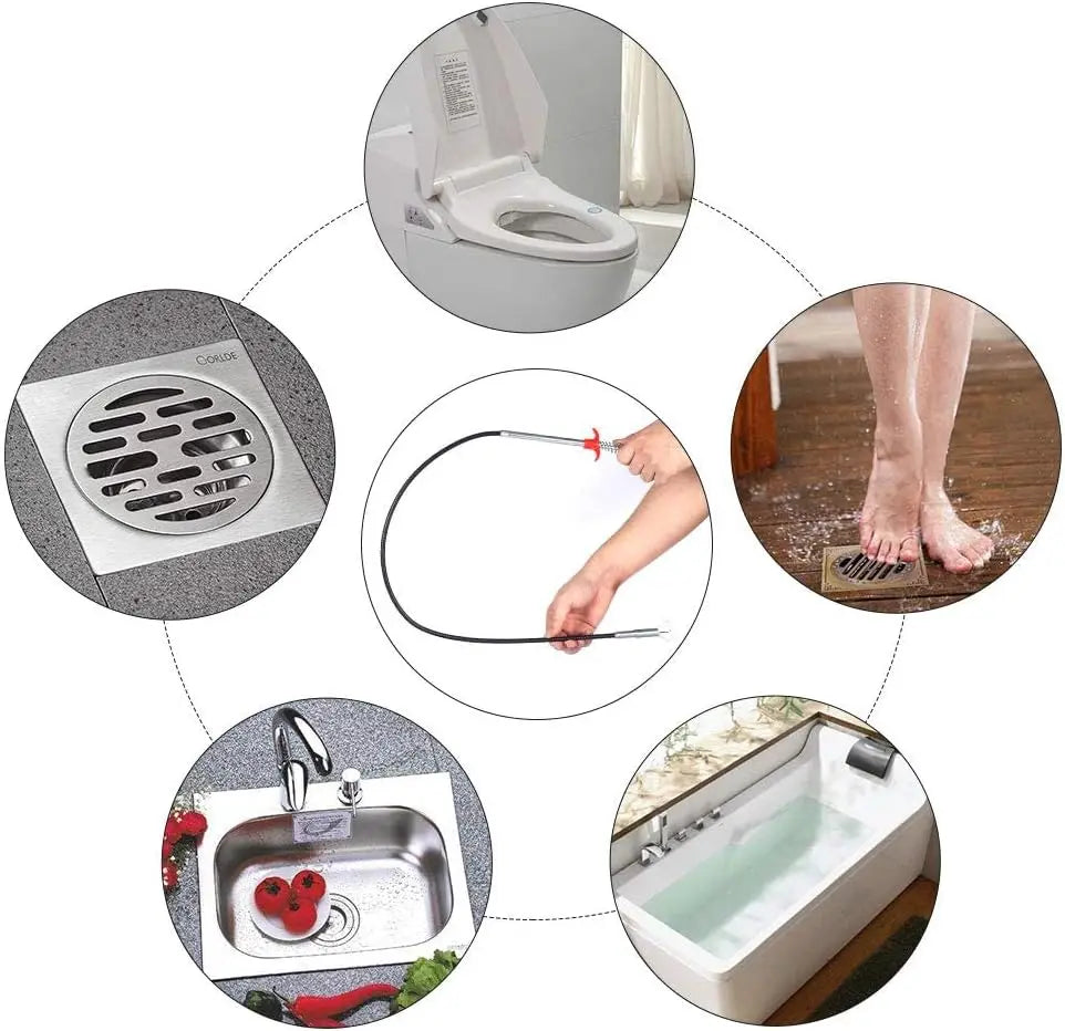 Drain cleaning tool with effortless four-claw design