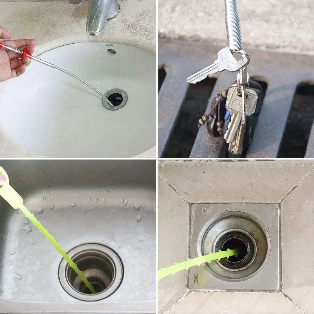 Drain cleaning tool with effortless four-claw design