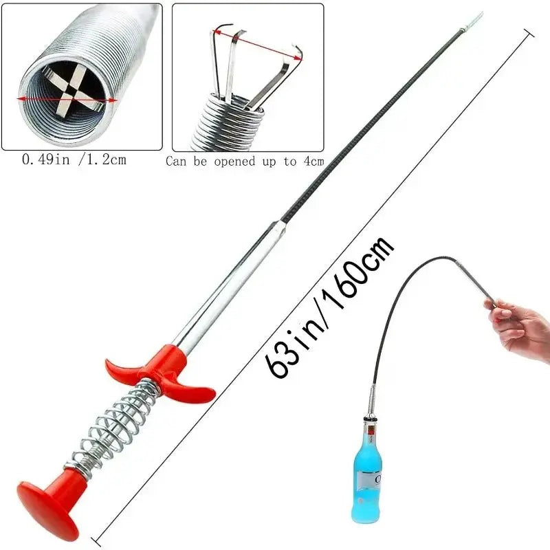 Drain cleaning tool with effortless four-claw design