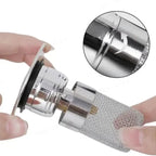 Drain strainer against clogging with pop-up function