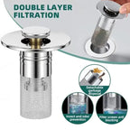 Drain strainer against clogging with pop-up function