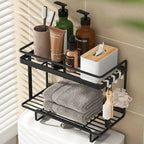 AboveRack | Bathroom Shelf Black No Drilling Narrow