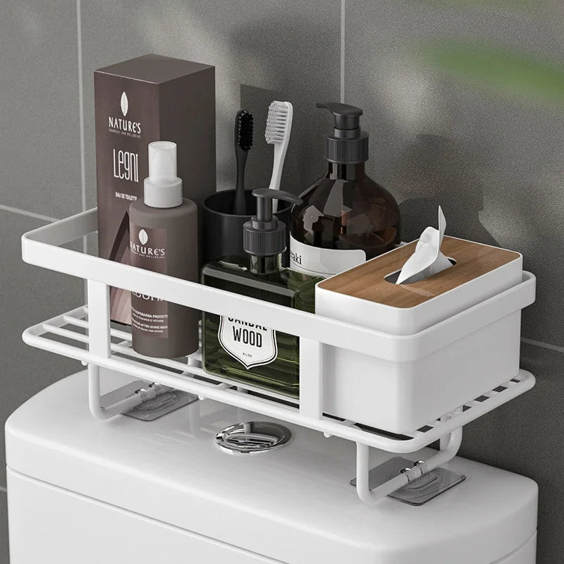 AboveRack | Bathroom Shelf Black No Drilling Narrow