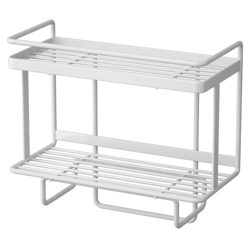 AboveRack | Bathroom Shelf Black No Drilling Narrow